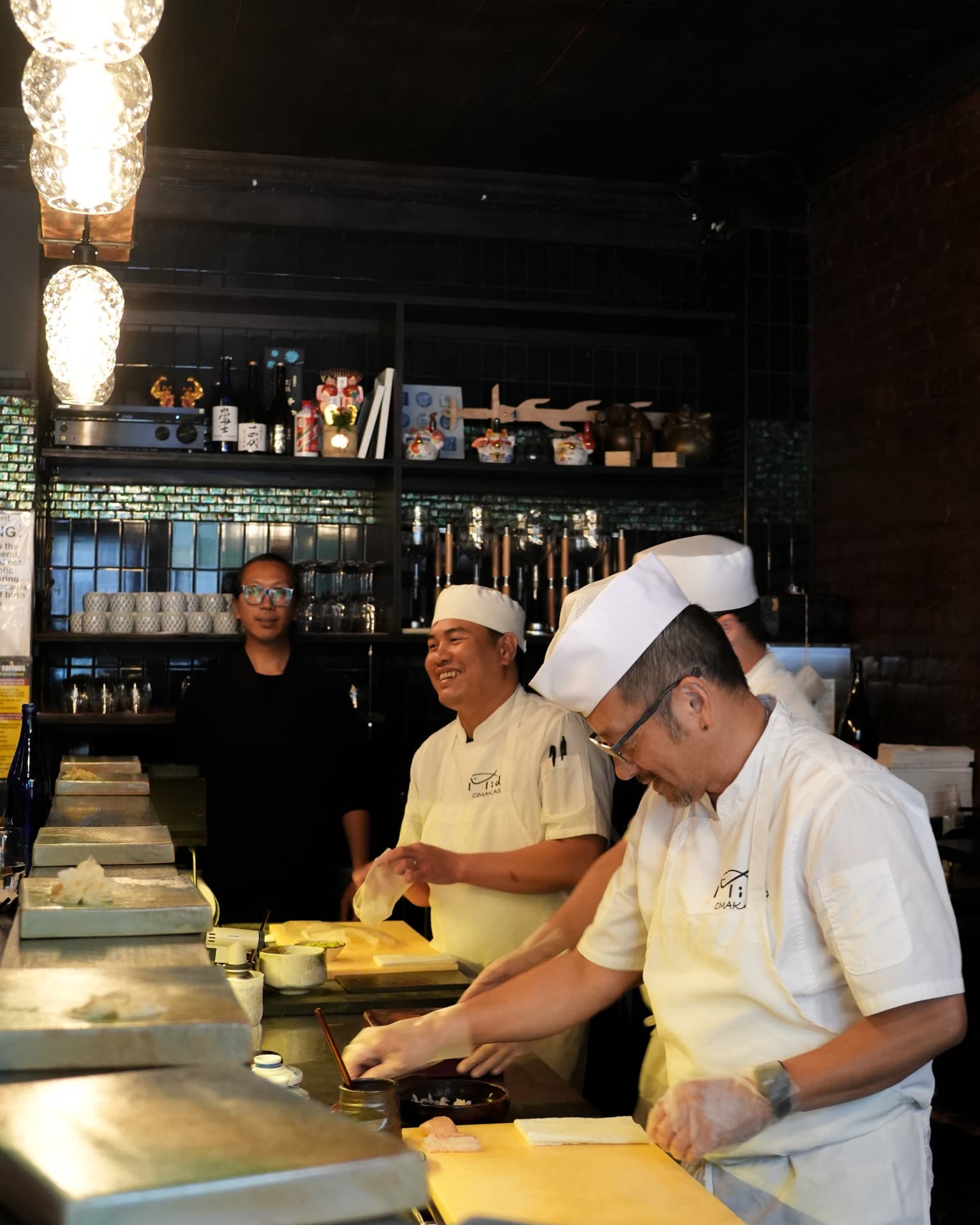 The Mido chefs at work behind the sushi counter